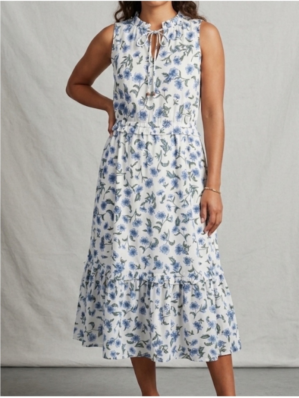 J.Crew Flora Tiered Ruffle Midi Multicolor Dress Size 4